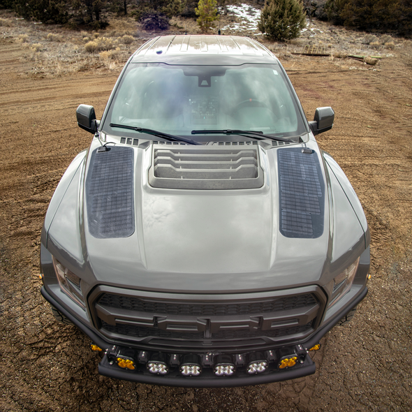 ford f-150 raptor hood solar panel system